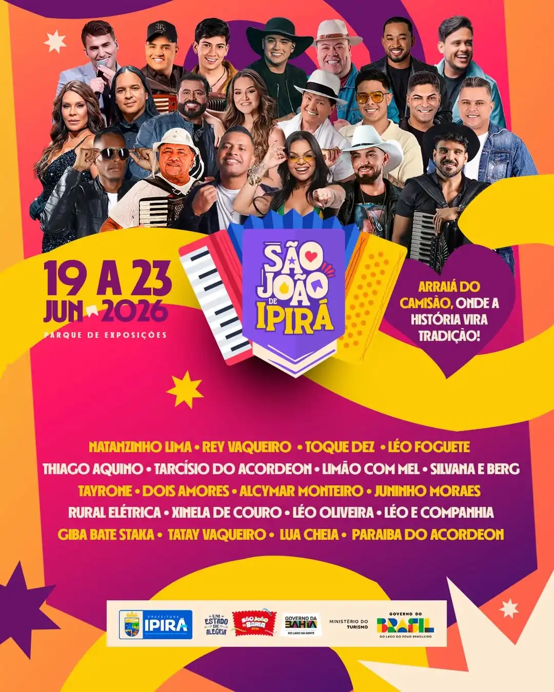 Imagem de Arraiá do Camisão: São João de Ipirá começa nesta sexta-feira (19) com shows no Parque de Exposições