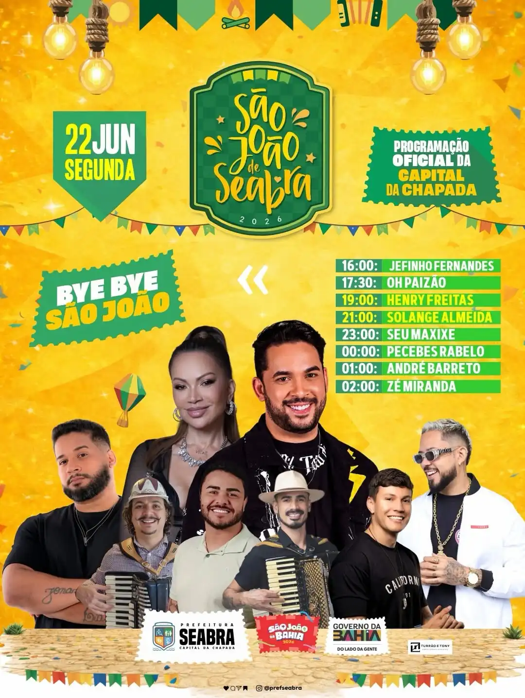 Imagem de Última noite do São João de Seabra reúne Henry Freitas, Solange Almeida e artistas locais nesta segunda (22)