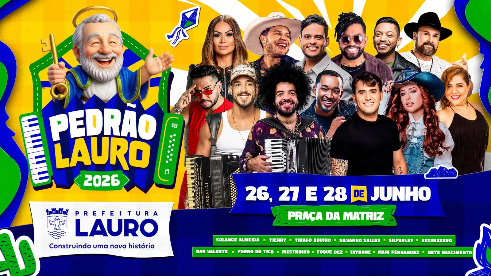 Imagem de Pedrão de Lauro 2026 divulga programação oficial e promete três dias de grandes atrações no Maior São Pedro da Região