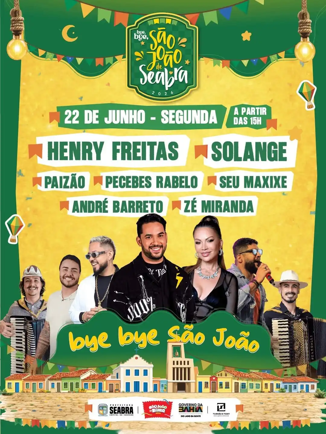 Imagem de Solange, Toque Dez, Mestrinho e Luan Estilizado estão entre as atrações do São João de Seabra